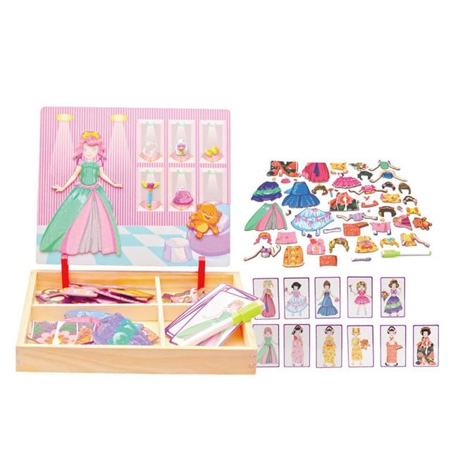 100+Pcs 3D Wooden Magnetic Puzzle Toys For Children