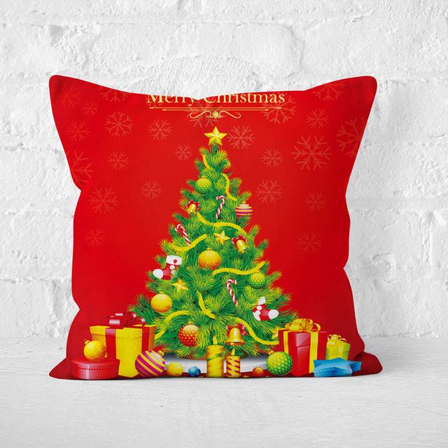 Short Plush Christmas Pillow Cover