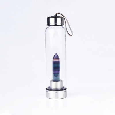 Gem Water Bottle With Natural Healing Crystal Wand