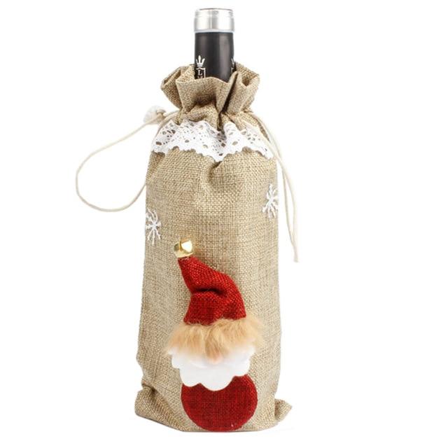 Christmas Wine Bottle Decorations-Bags & Hats