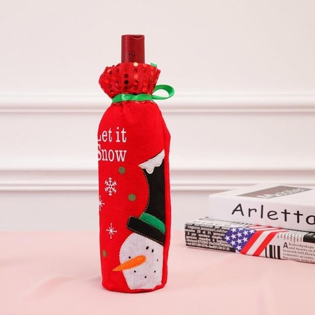 Christmas Wine Bottle Decorations-Bags & Hats