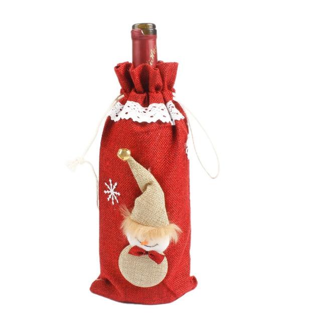 Christmas Wine Bottle Decorations-Bags & Hats